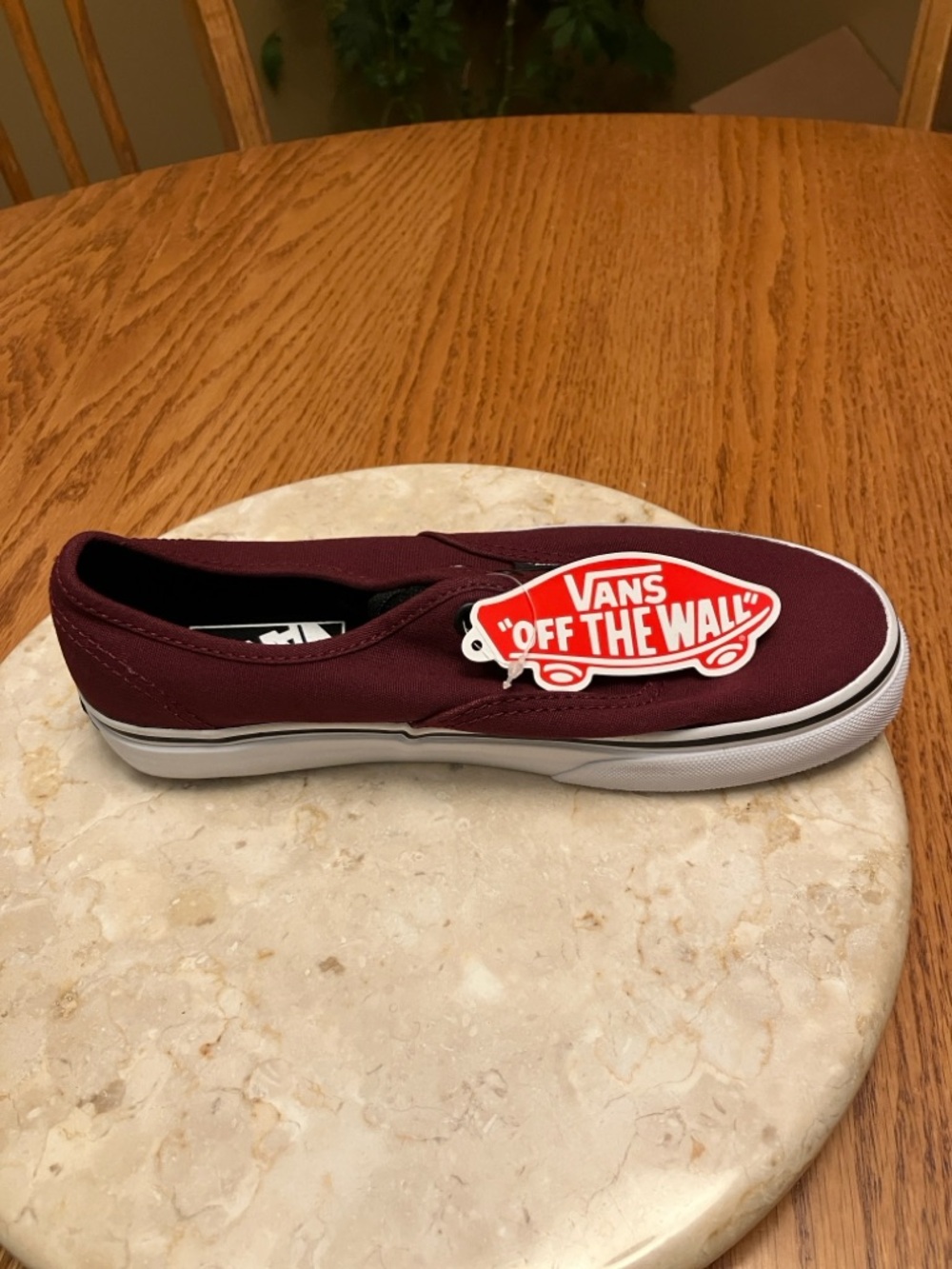 Vans Slip-On in Deep Burgundy with White Sole